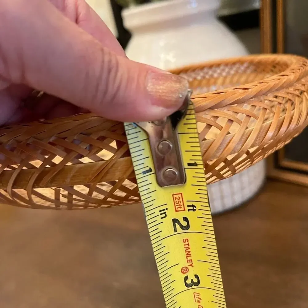 Vintage weaved basket boho 9-1/2”